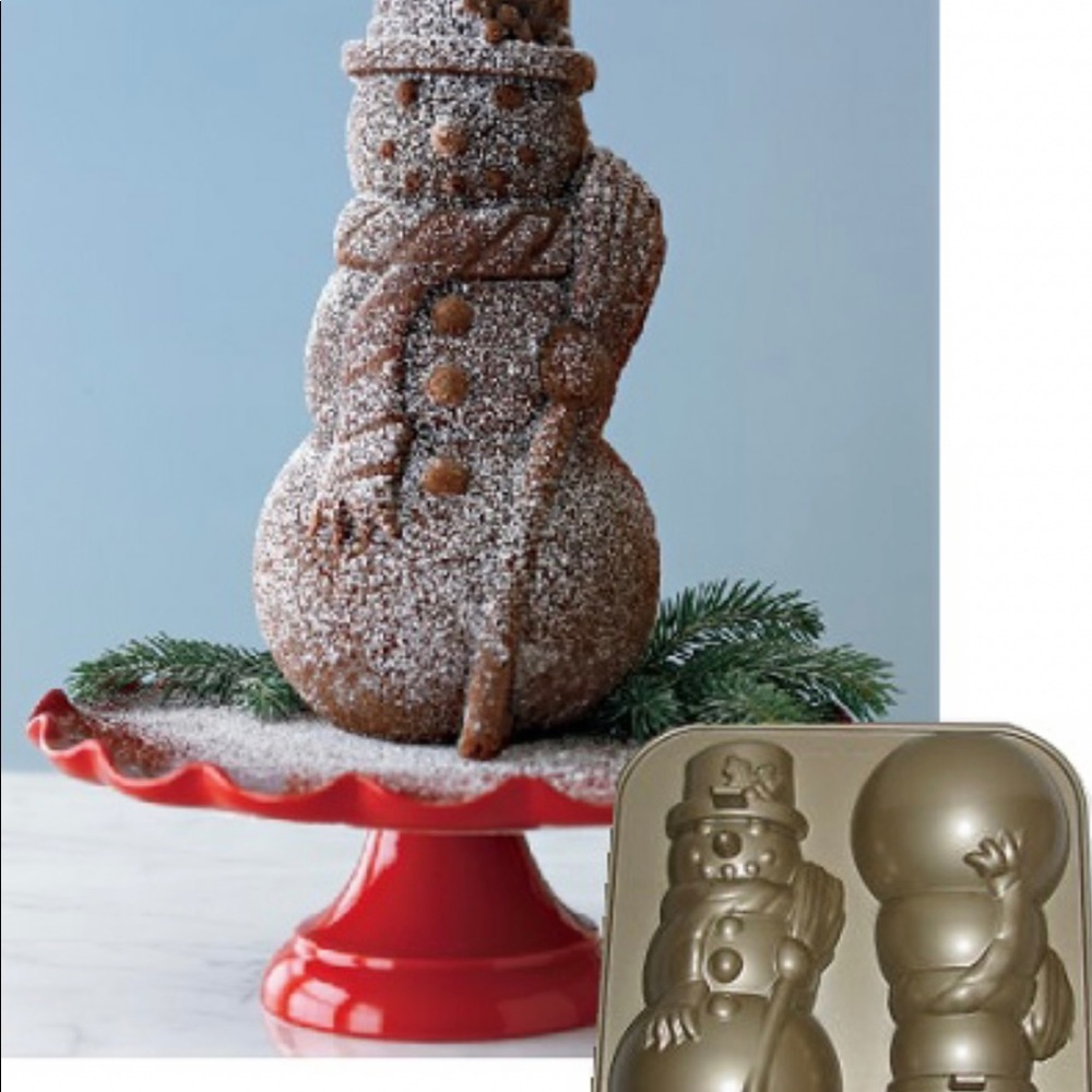 Nordic Ware Cast Aluminum 3D Snowman Cake Pan 10 Cups, Great Condition